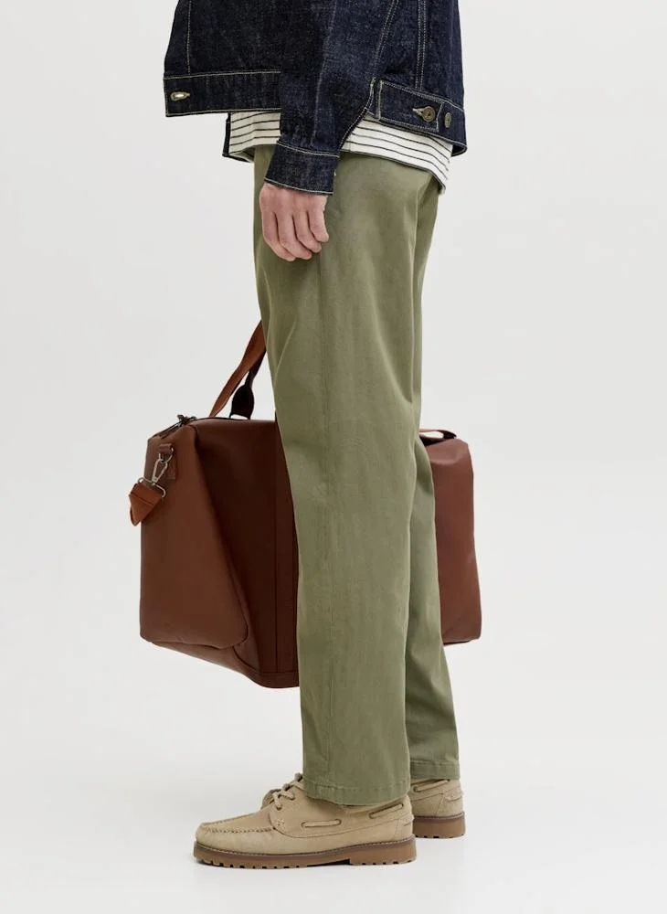 JACK & JONES Deep Lichen Green Casual Relaxed Fit Chinos for Men | Best Price UAE